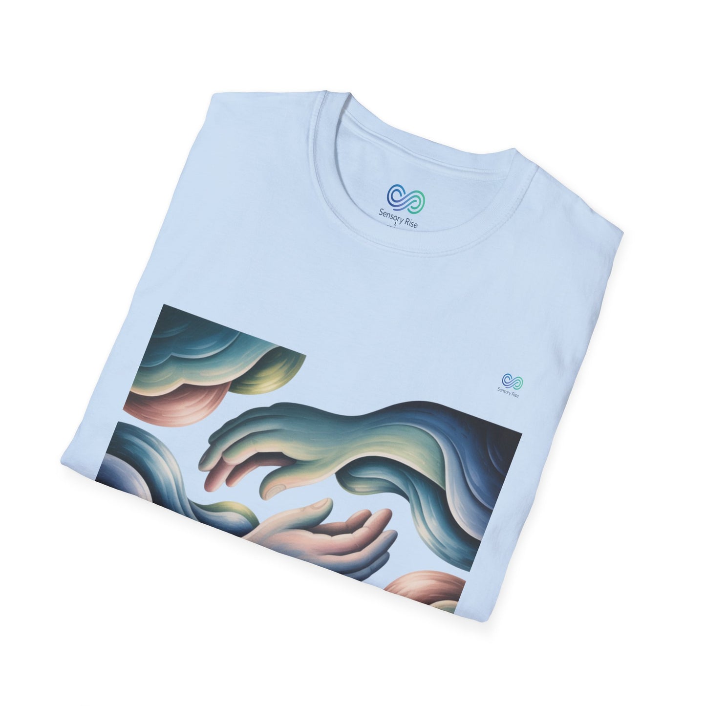 Adult Unisex Tee — “Choose to Understand” Wave Graphic | Soft Blue-Teal Awareness Design by Sensory Rise