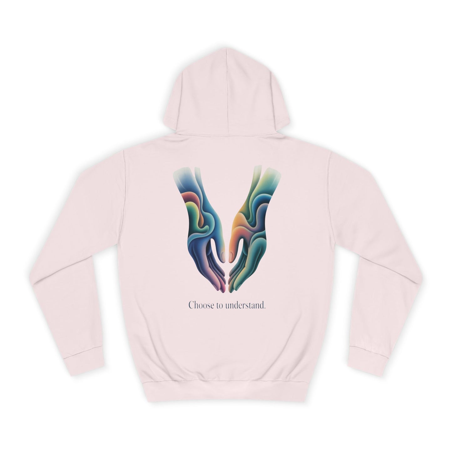 Adult Unisex Hoodie — “Choose to Understand” Wave Graphic | Soft Blue-Teal Awareness Design by Sensory Rise