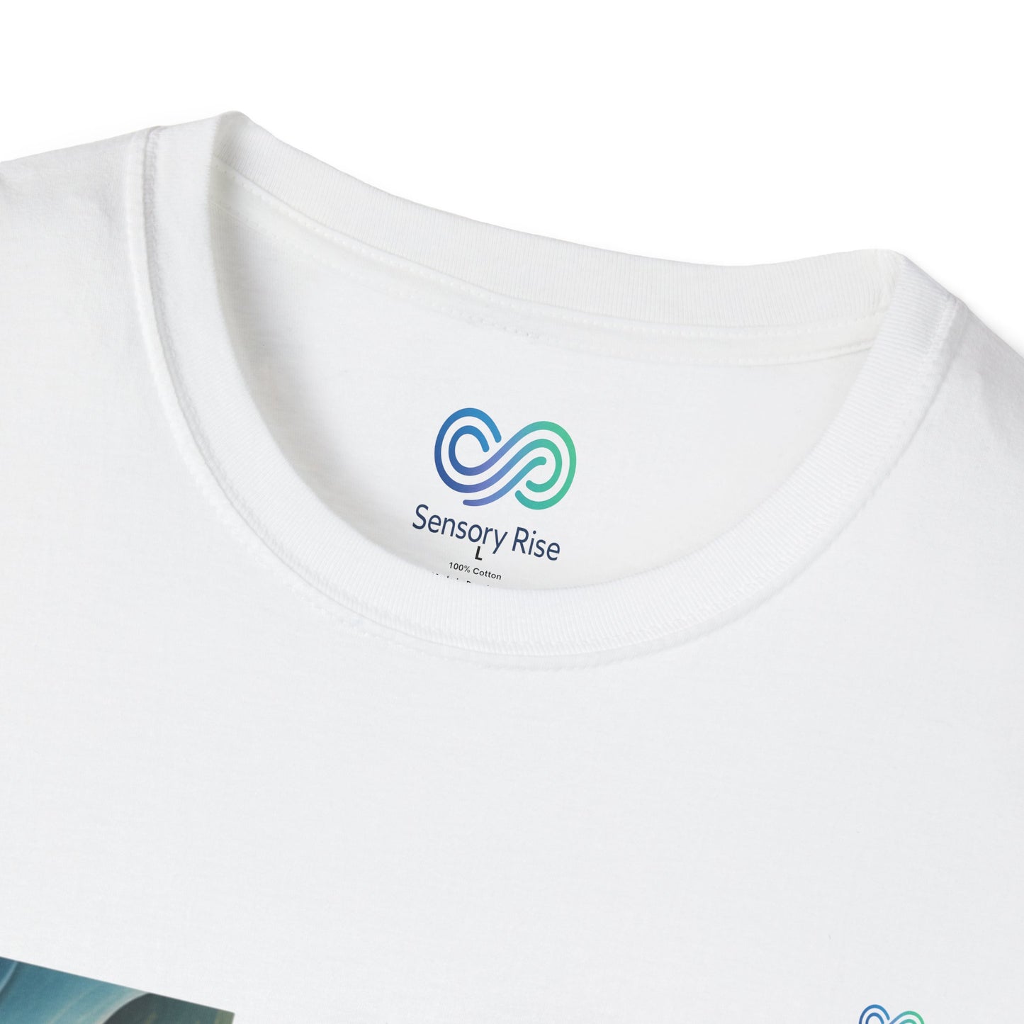 Adult Unisex Tee — “Choose to Understand” Wave Graphic | Soft Blue-Teal Awareness Design by Sensory Rise