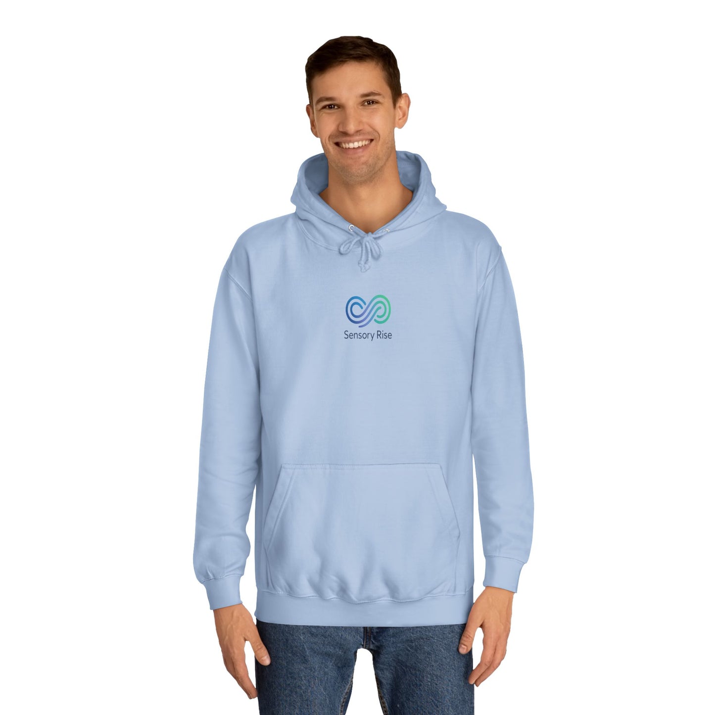 Adult Unisex Hoodie — “Choose to Understand” Wave Graphic | Soft Blue-Teal Awareness Design by Sensory Rise