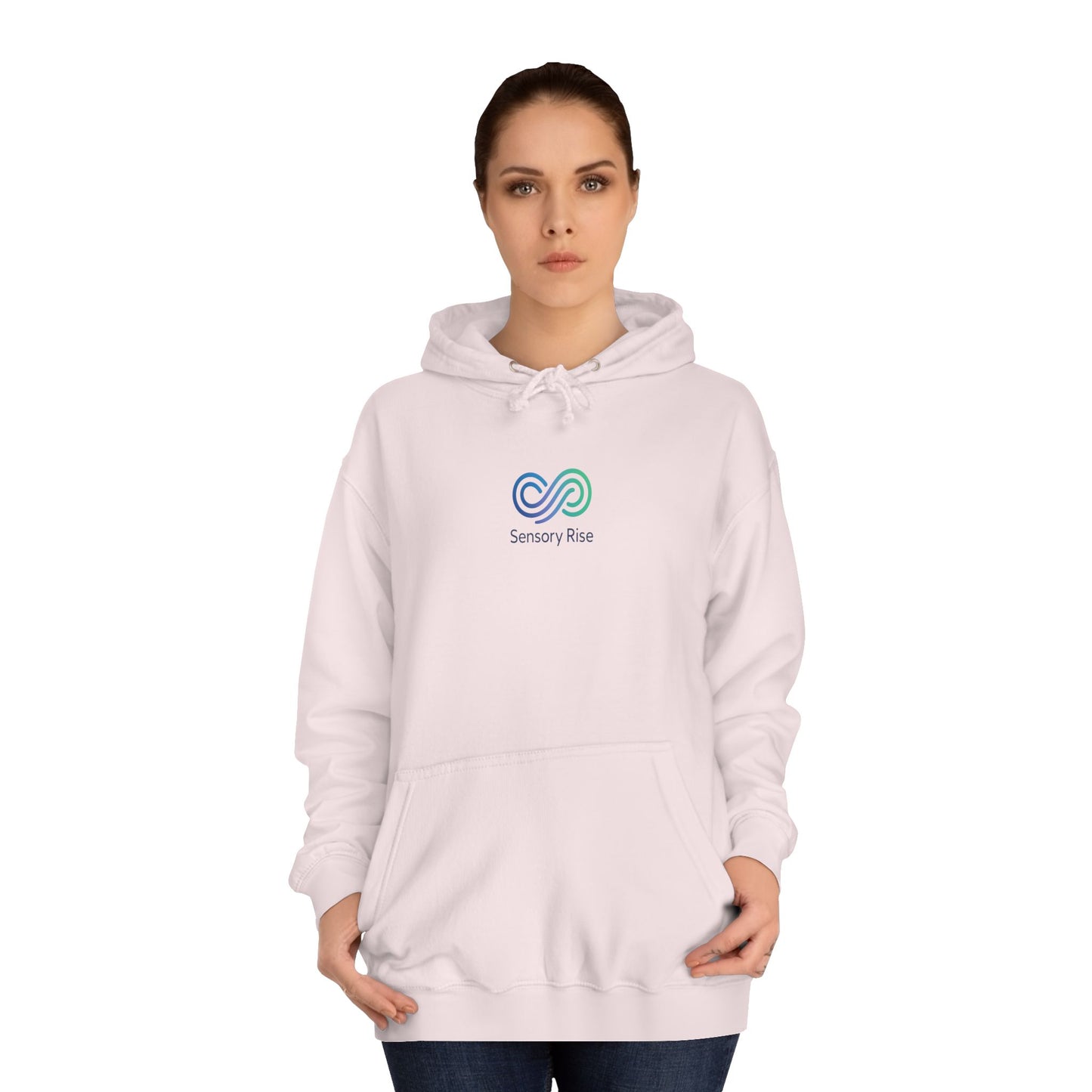 Adult Unisex Hoodie — “Choose to Understand” Wave Graphic | Soft Blue-Teal Awareness Design by Sensory Rise