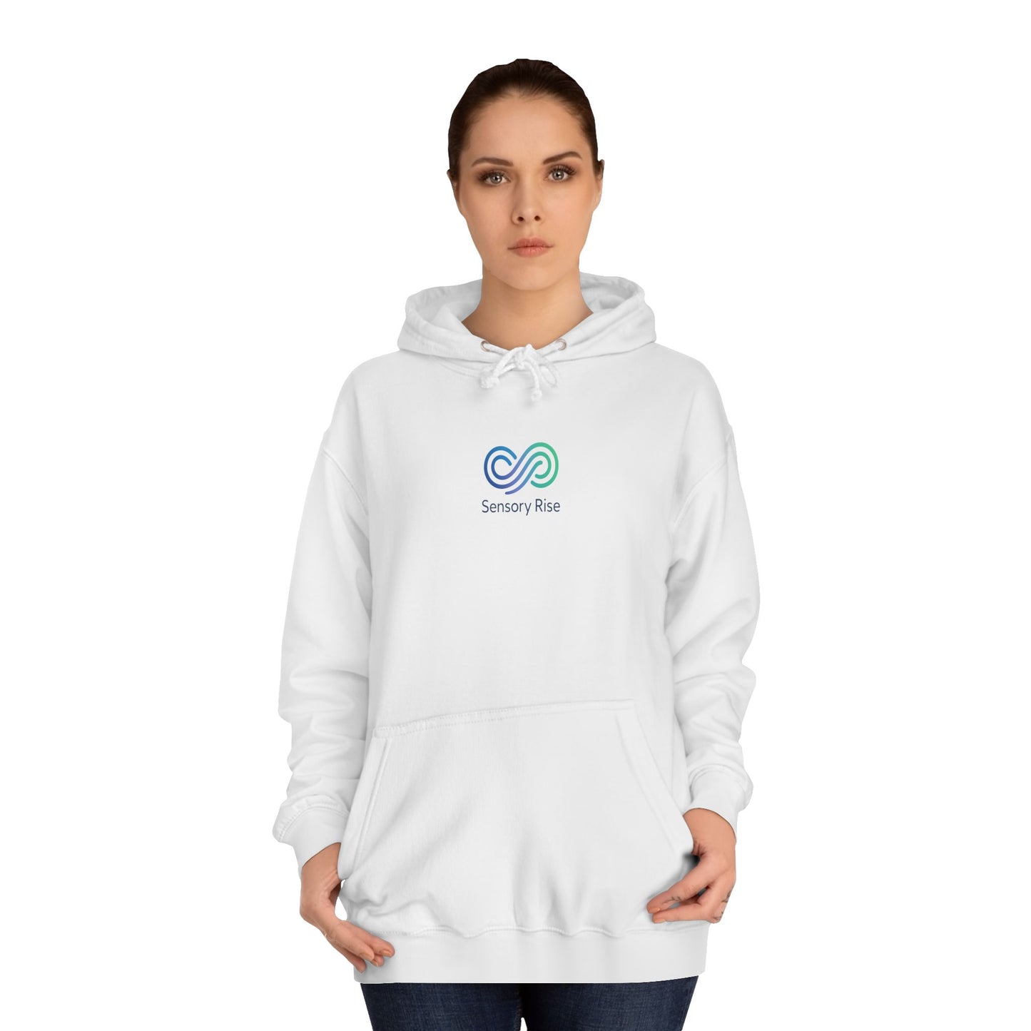 Adult Unisex Hoodie — “Choose to Understand” Wave Graphic | Soft Blue-Teal Awareness Design by Sensory Rise
