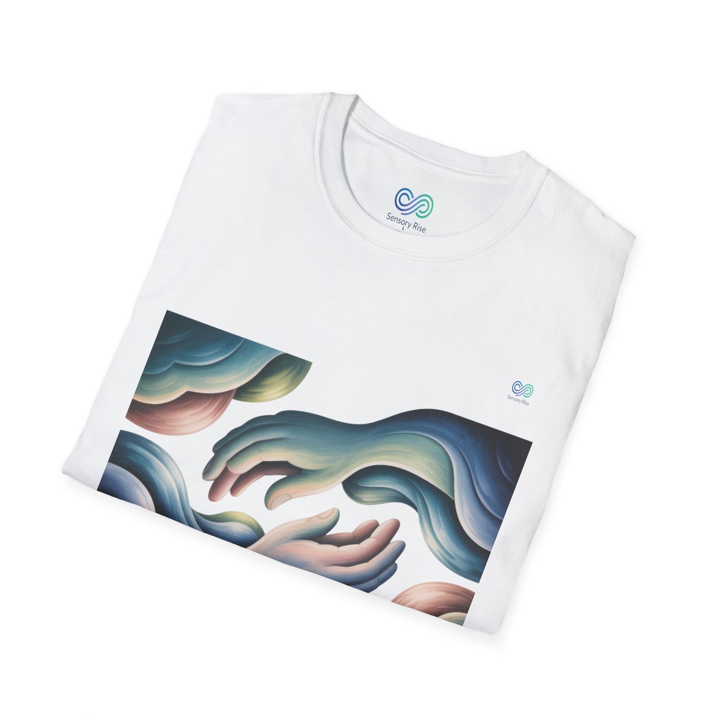 Adult Unisex Tee — “Choose to Understand” Wave Graphic | Soft Blue-Teal Awareness Design by Sensory Rise