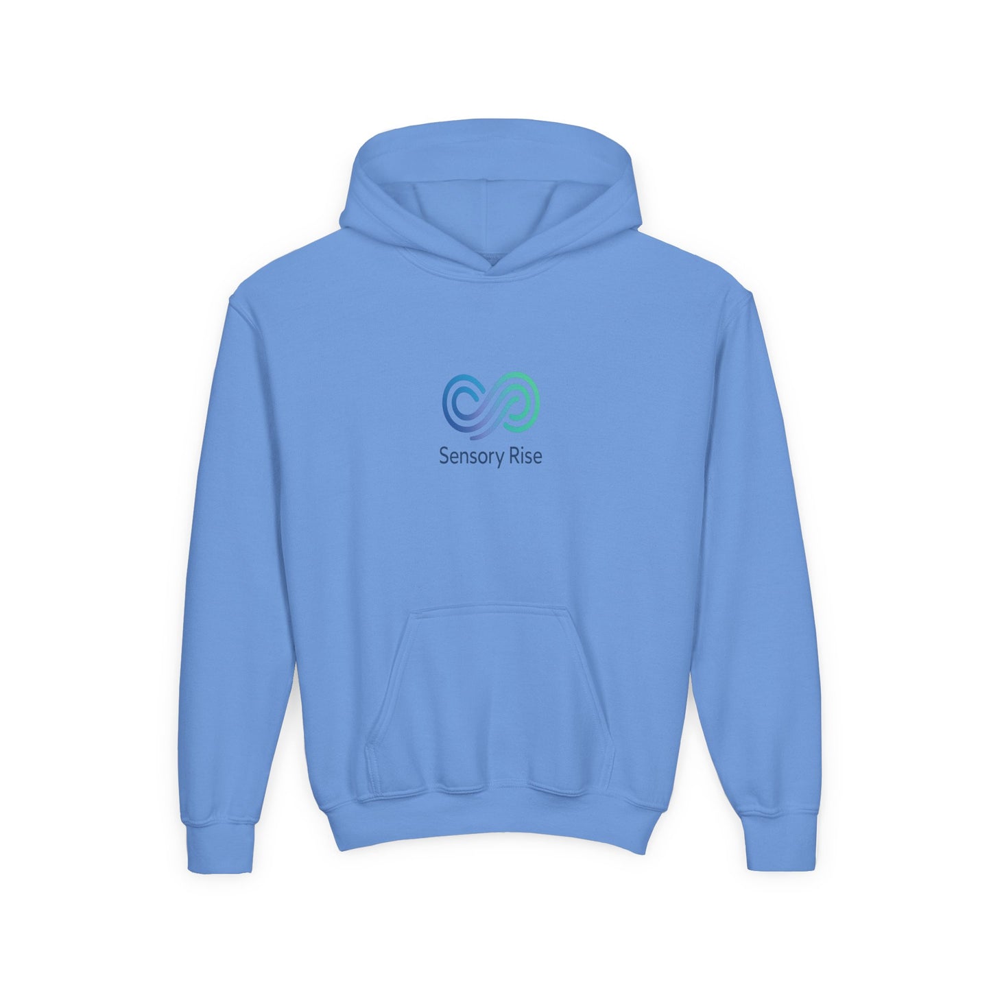 Kids Unisex Hoodie — “Choose to Understand” Wave Graphic | Soft Blue-Teal Empathy Design by Sensory Rise