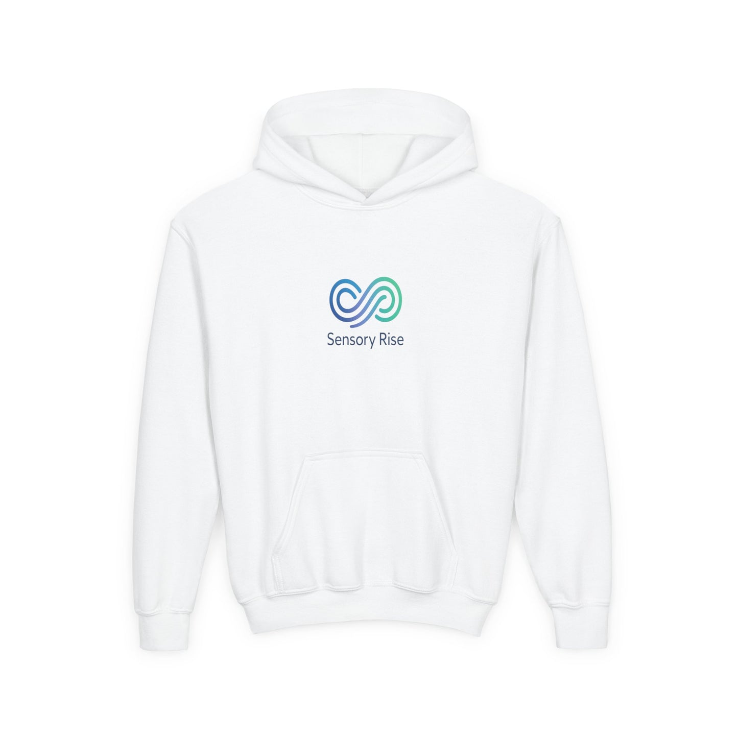 Kids Unisex Hoodie — “Choose to Understand” Wave Graphic | Soft Blue-Teal Empathy Design by Sensory Rise