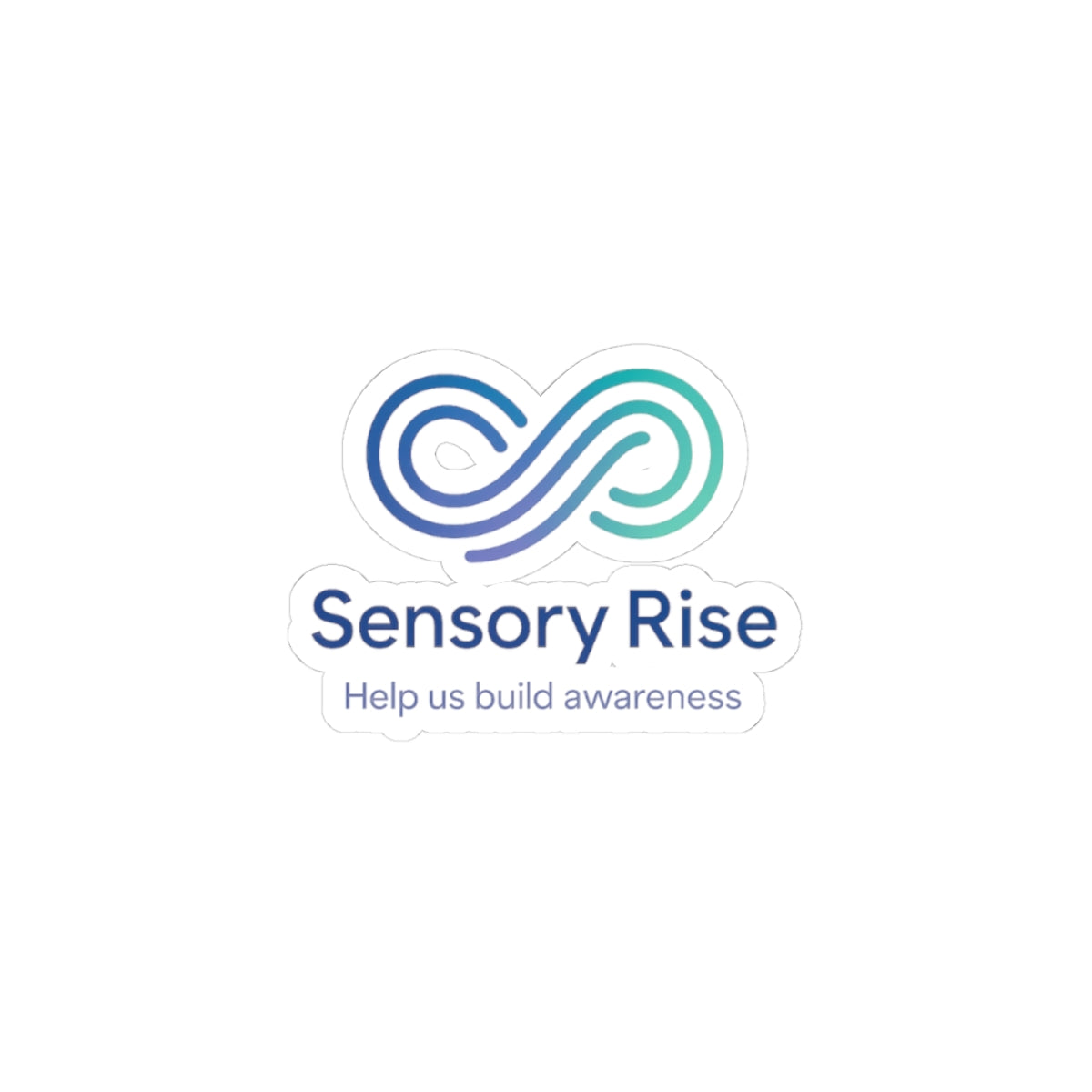 Sensory Rise Awareness Kiss-Cut Logo Sticker – Choose to Understand – Help Us Build Awareness – Blue Teal Minimal Laptop Decal
